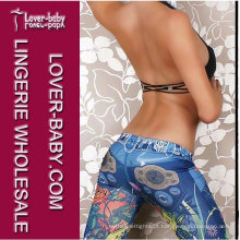 Flor impressa azul novo projetado leggings jeggings (l9504)